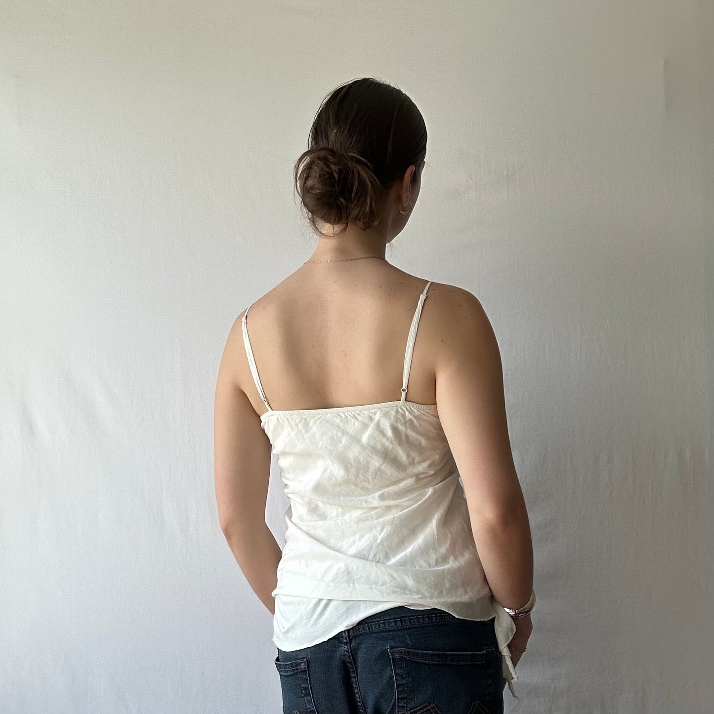 White Vintage Guess Flowy Silk Cami