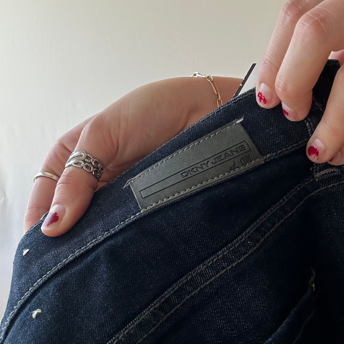 Dark Wash DKNY Denim Capris