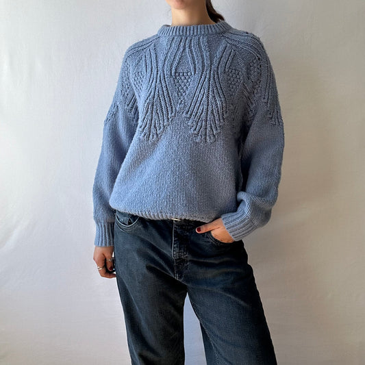 Blue Chunky Knit Sweater