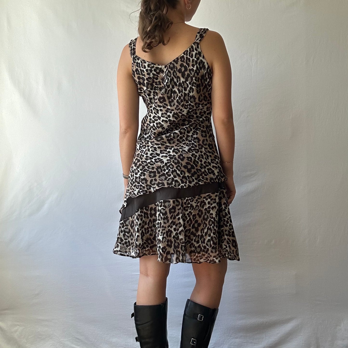 Ruffled Cheetah Print Dress