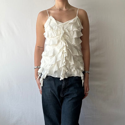 White Vintage Guess Flowy Silk Cami
