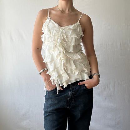 White Vintage Guess Flowy Silk Cami