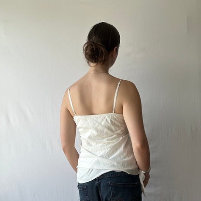 White Vintage Guess Flowy Silk Cami