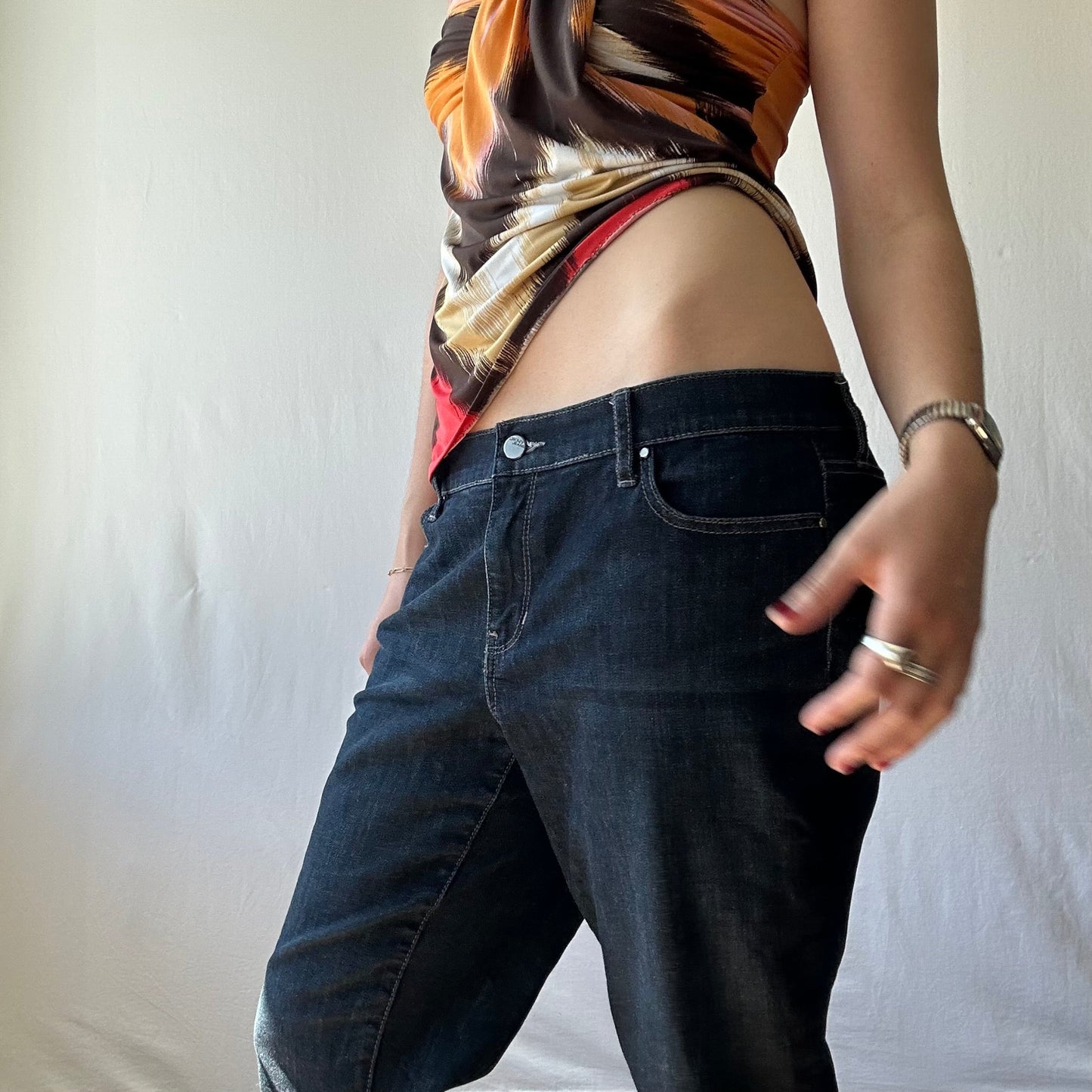 Dark Wash DKNY Denim Capris