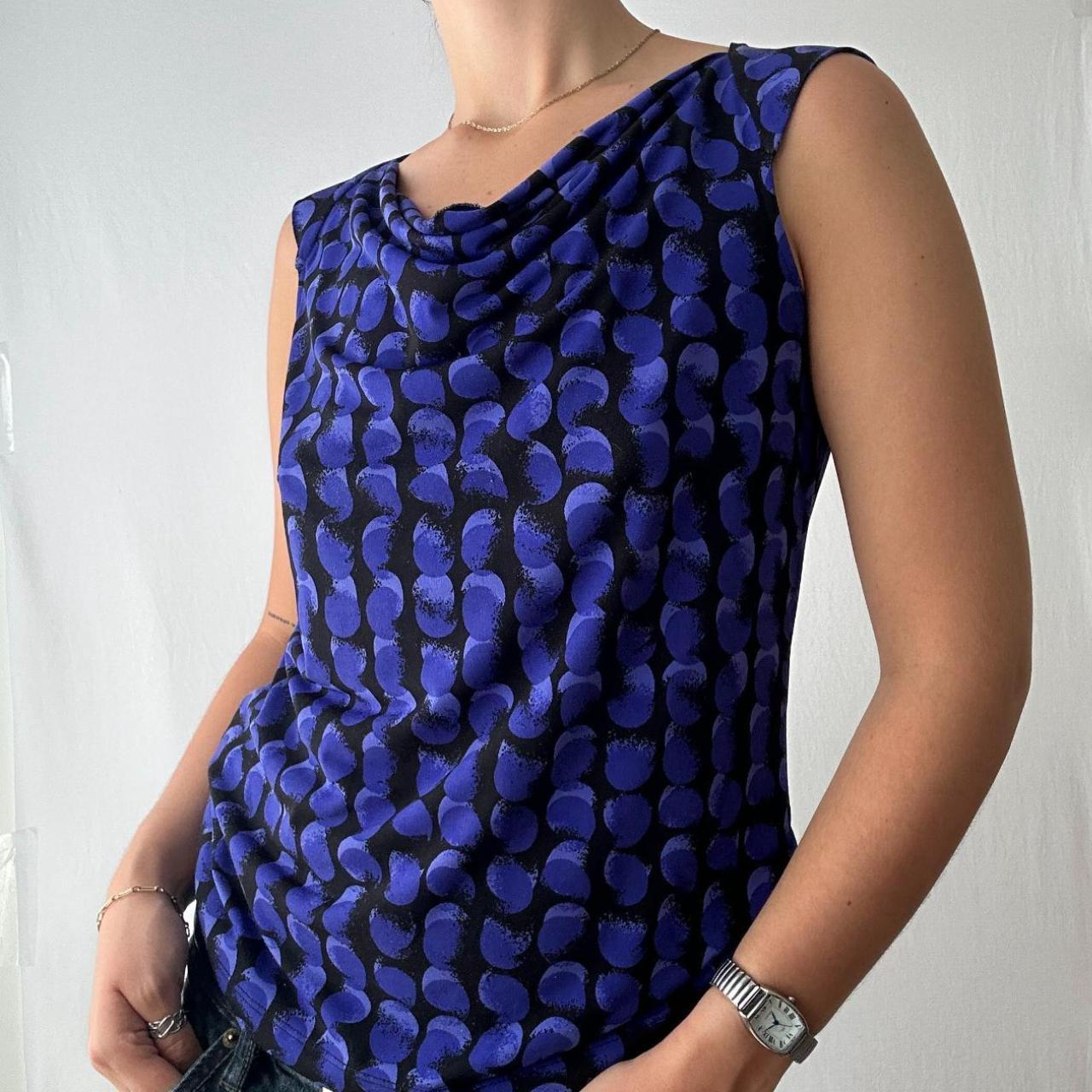 Patterned Cowl Neck Tank